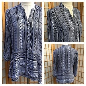 ⚫️ Style & Co Black/White Print Top SZ S.